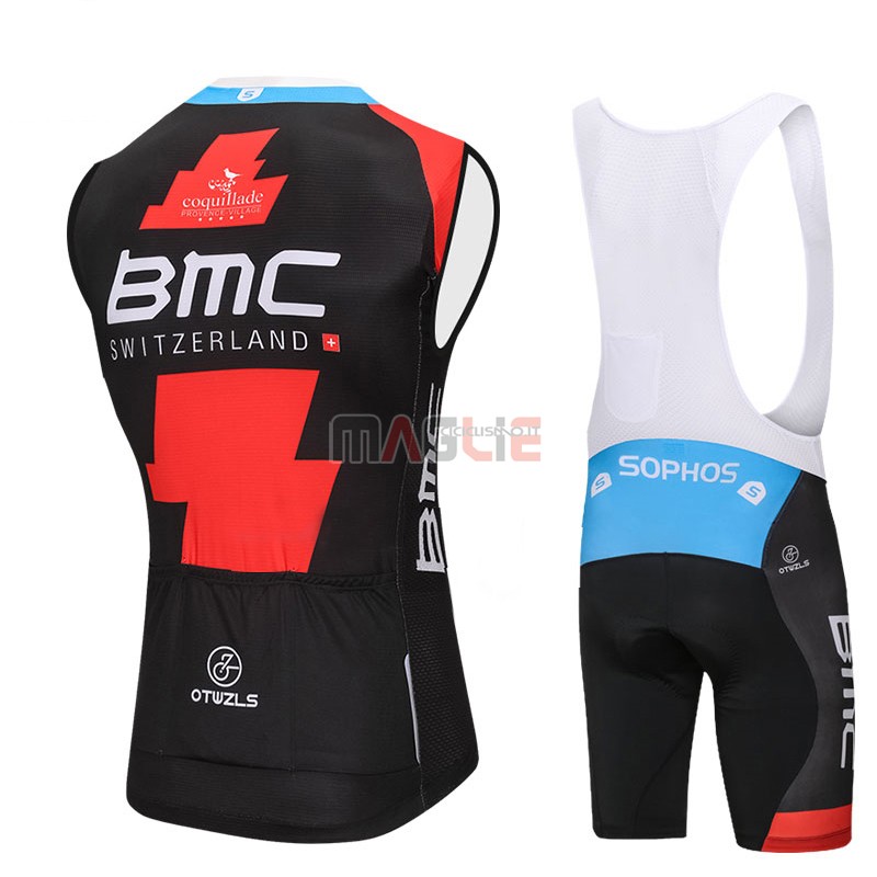 Gilet Antivento BMC 2018 Nero e Rosso